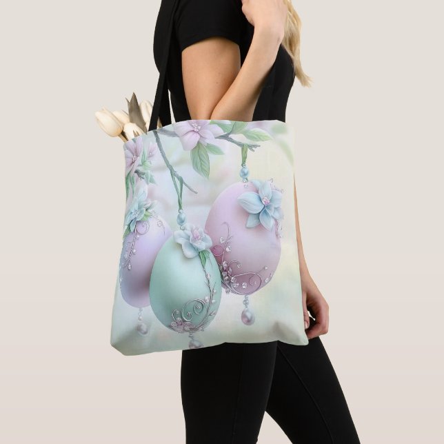 PASTELL PINK & GRÜNE OSTEREIER & BLUMEN (Von Nahem)