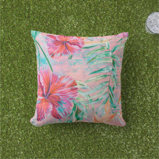 Pastell Pink Hibiskus Blume Kissen