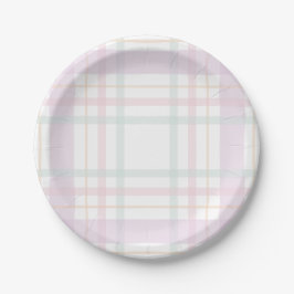 Pastell Pink Kariert grüne Flannel Lila Linien Pappteller