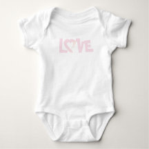 Pastell Pink Liebe Heart Baby Bodysuit