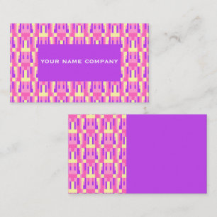Pastell-Pink-Lila geometrisches Pixel-Block-Muster Visitenkarte