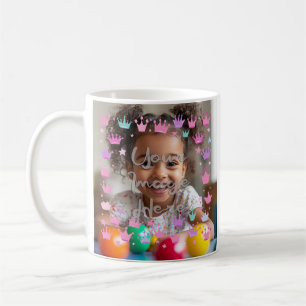 Pastell Pink Lila Princess Crown Foto Border Kaffeetasse