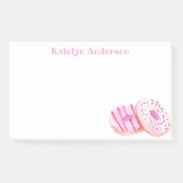 Pastell Pink Mattiert Donuts Personalisiert Post-it Klebezettel