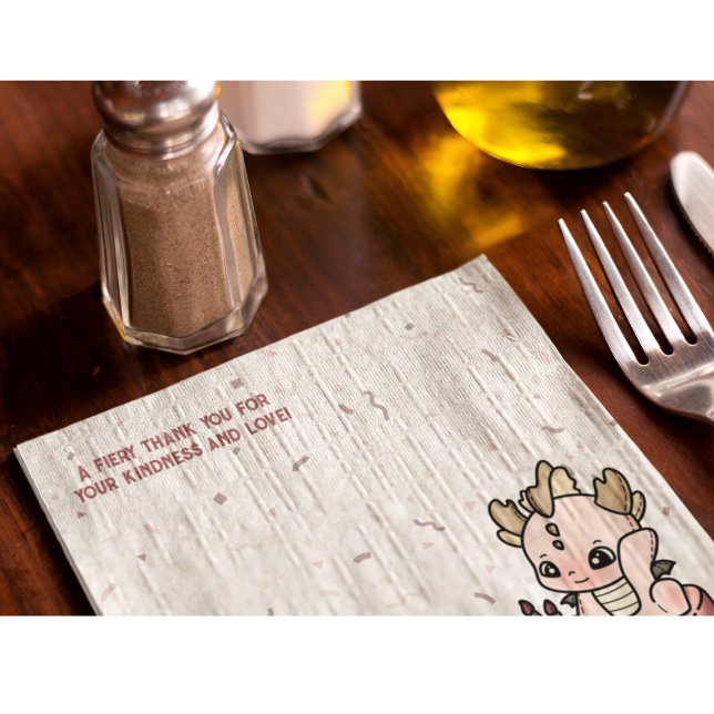 Pastell Pink Niedlich Cake Baby Dragon Serviette (Von Creator hochgeladen)