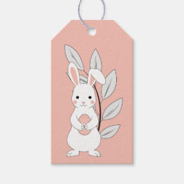 Pastell Pink Oaster Bunny Doll Tag Geschenkanhänger