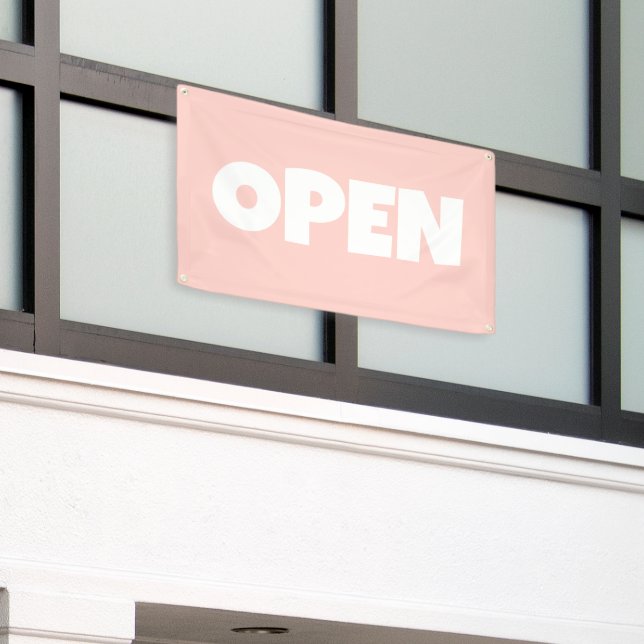Pastell Pink OPEN Banner (Äußeres Gebäude)