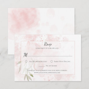 Pastell Pink Peony Watercolor Wash UAWG RSVP Karte