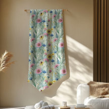 Pastell Pink Sage Green Wildblumen Boho Vibes