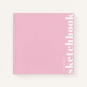 Pastell Pink Typografy Modern Custom Sketchbook Notizbuch