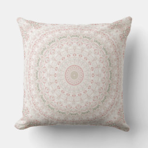 Pastell-Pink- und Grün-Mandala-Musterdesign Kissen
