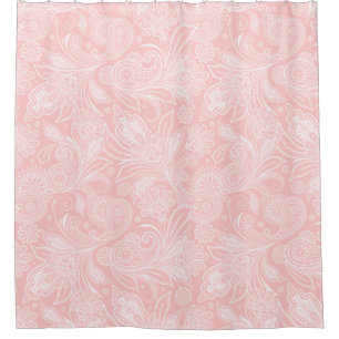 Pastell Pink und Verziert Paisley Duschvorhang