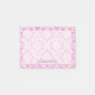 Pastell Pink Vintag Damask Muster grungy Finish Post-it Klebezettel