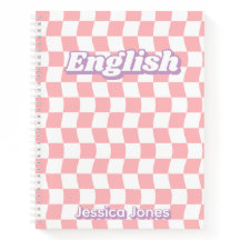 Pastell Pink White Checkerboard English School