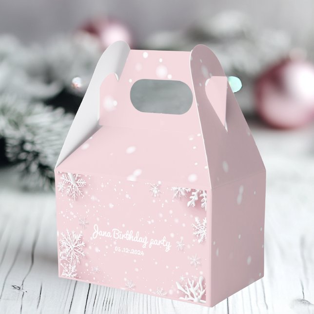 Pastell Pink Winter Wonderland Schneeflocke Geschenkschachtel (Von Creator hochgeladen)