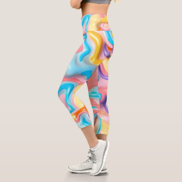 Pastell Plastische Flüssigkeit Abstrakt Capri Leggings