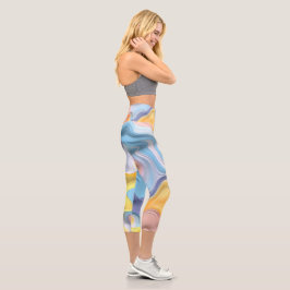 Pastell Plastische Flüssigkeit Abstrakt Capri Leggings
