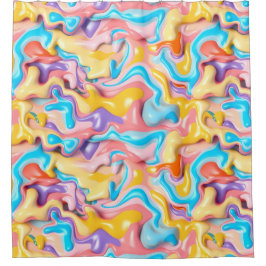 Pastell Plastische Flüssigkeit Abstrakt Duschvorhang