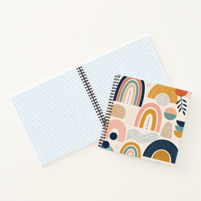 Pastell-Prisma-Bogen-Abstraktes-Oberflächenmuster- Notizbuch (Innenseite)
