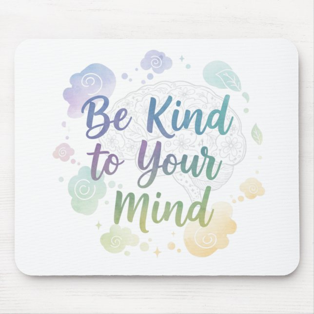 PASTELL-PSYCHE GESUNDHEIT ZÄHLT SPRUCH MOUSEPAD (Vorne)