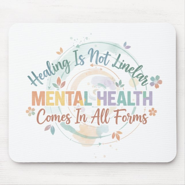 PASTELL-PSYCHE GESUNDHEIT ZÄHLT SPRUCH MOUSEPAD (Vorne)