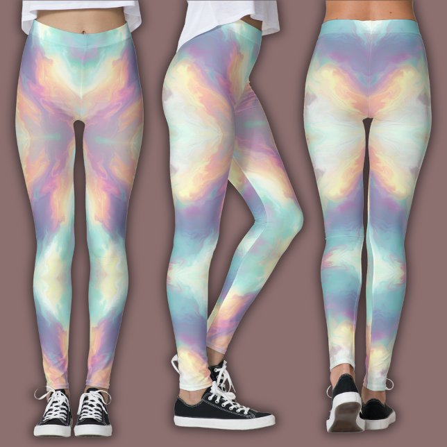 Pastell-Psychedelisches Muster | Irisierender Nebe Leggings (Von Creator hochgeladen)