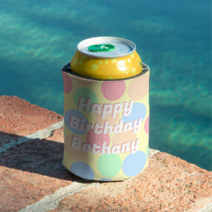Pastell Punkte Frohen Geburtstag Personalisiert Ki Dosenkühler