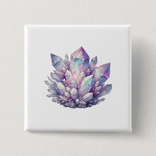 Pastell-Quarz-Cluster Button