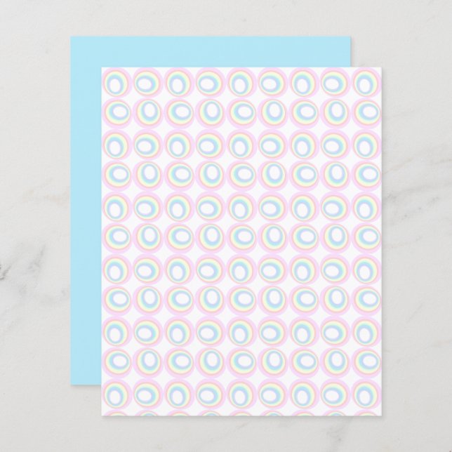 Pastell Rainbow Circles Scrapbook Paper (Vorne/Hinten)
