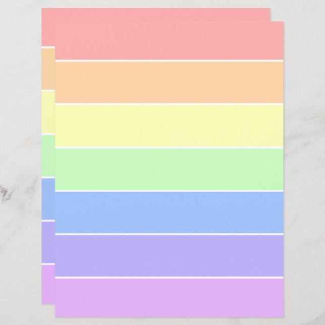 Pastell Rainbow Colorful Stripes Scrapbook (Vorne/Hinten)