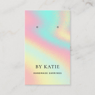 Pastell Rainbow Earring Display Card Holographic Visitenkarte