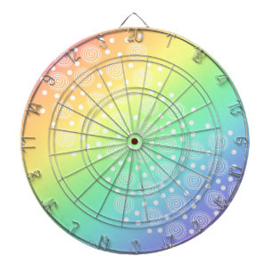 Pastell Rainbow mit Circles Dartboard Dartscheibe