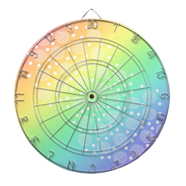 Pastell Rainbow mit Circles Dartboard Dartscheibe (vorne)