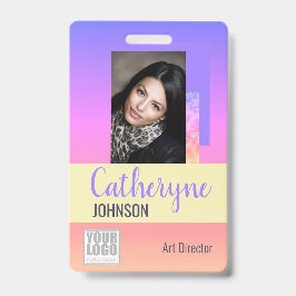 Pastell Rainbow Ombre Logo Barcode ID Template Car Ausweis