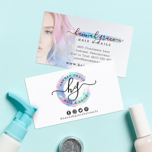 Pastell Rainbow Paint Ihr Foto-Logo Visitenkarte