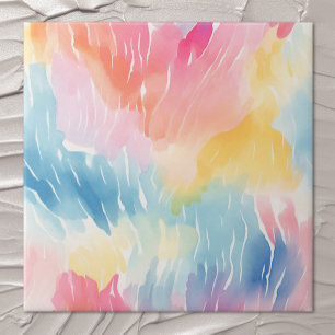 Pastell Rainbow Watercolor Abstrakt Fliese