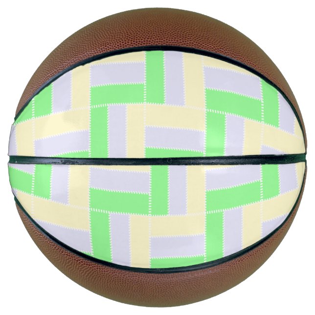 Pastell Rectangle Muster Weiße gestrichelte Linien Basketball (Vorderseite)
