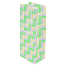 Pastell Rectangle Muster Weiße gestrichelte Linien Geschenktüte Für Weinflaschen