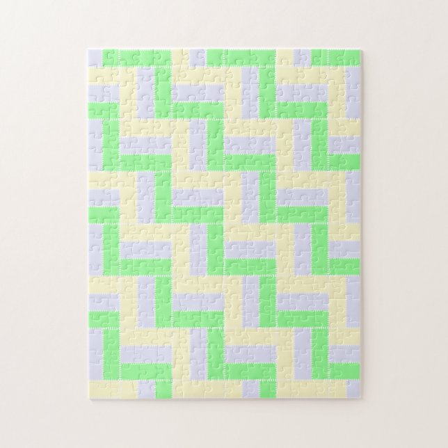 Pastell Rectangle Muster Weiße gestrichelte Linien Puzzle (Vertikal)