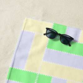 Pastell Rectangle Muster Weiße gestrichelte Linien Strandtuch