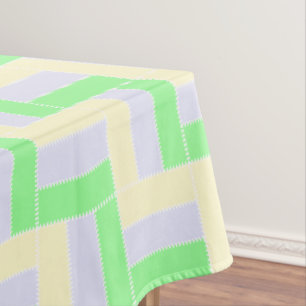 Pastell Rectangle Muster Weiße gestrichelte Linien Tischdecke