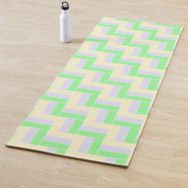 Pastell Rectangle Muster Weiße gestrichelte Linien Yogamatte (Beispiel)