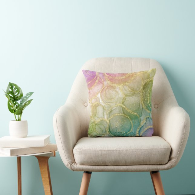 Pastell-Regenbogen-Achat Kissen (Stuhl )