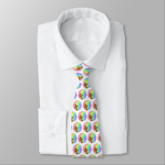 Pastell-Regenbogen-Afro-Porträt Groovy Retro Locke Krawatte