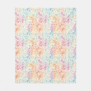 Pastell-Regenbogen-Aquarell-Leoparden-Druck Fleecedecke