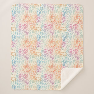 Pastell-Regenbogen-Aquarell-Leoparden-Druck Sherpadecke