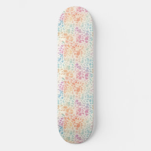 Pastell-Regenbogen-Aquarell-Leoparden-Druck Skateboard