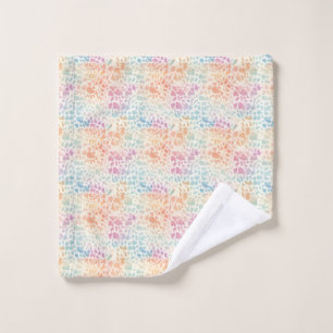 Pastell-Regenbogen-Aquarell-Leoparden-Druck Waschlappen
