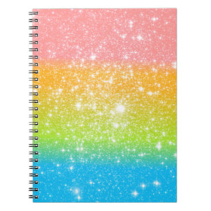 Pastell Regenbogen Astral Glitter Notizblock