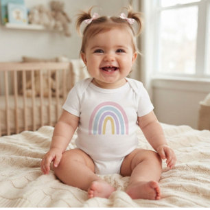 Pastell-Regenbogen-Baby-Mädchen-Body   Cute Minima Baby Strampler