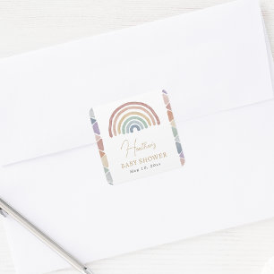 Pastell Regenbogen Baby Shower Aufkleber
